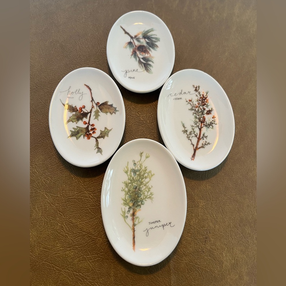 Set of 4 Small Ceramic Plates/ Trinket Dishes by Jenny Parkhurst